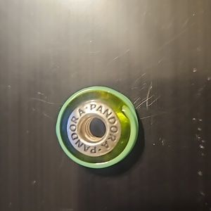 Pandora Silver and Green Murano Glass Bead